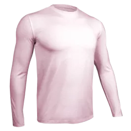 2UNDR Men’s Luxury Long Sleeve Crew Tee – Heathered Light Pink – L