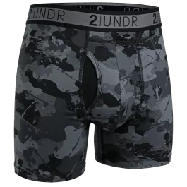 2UNDR Men’s Sport Shift Boxer Brief – 6″ – Blackout – 2XL