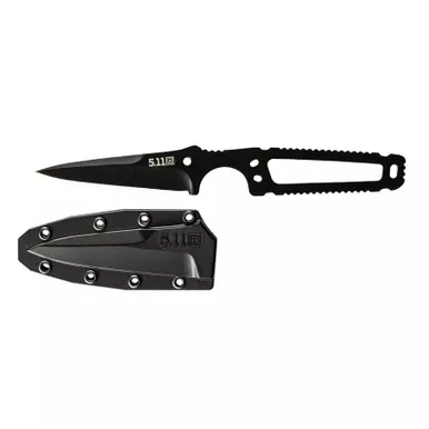 5.11 Tactical 51146 Heron 2.65″ Needle Point Steel Blade Fixed Knife, Black