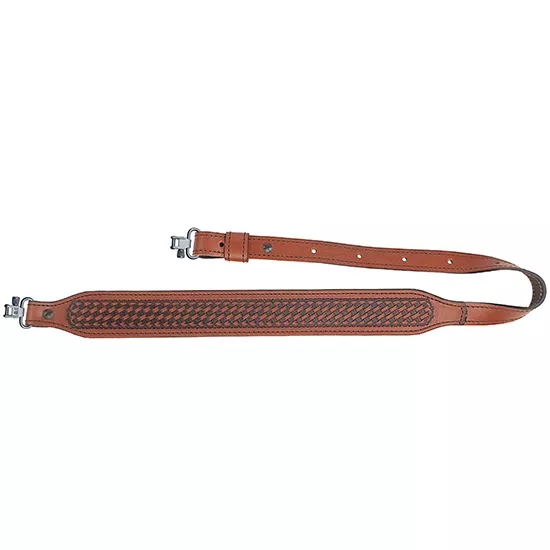 AA&E Leathercraft Cobra Gun Slings Embossed Basket Weave – Brown #8502056S210