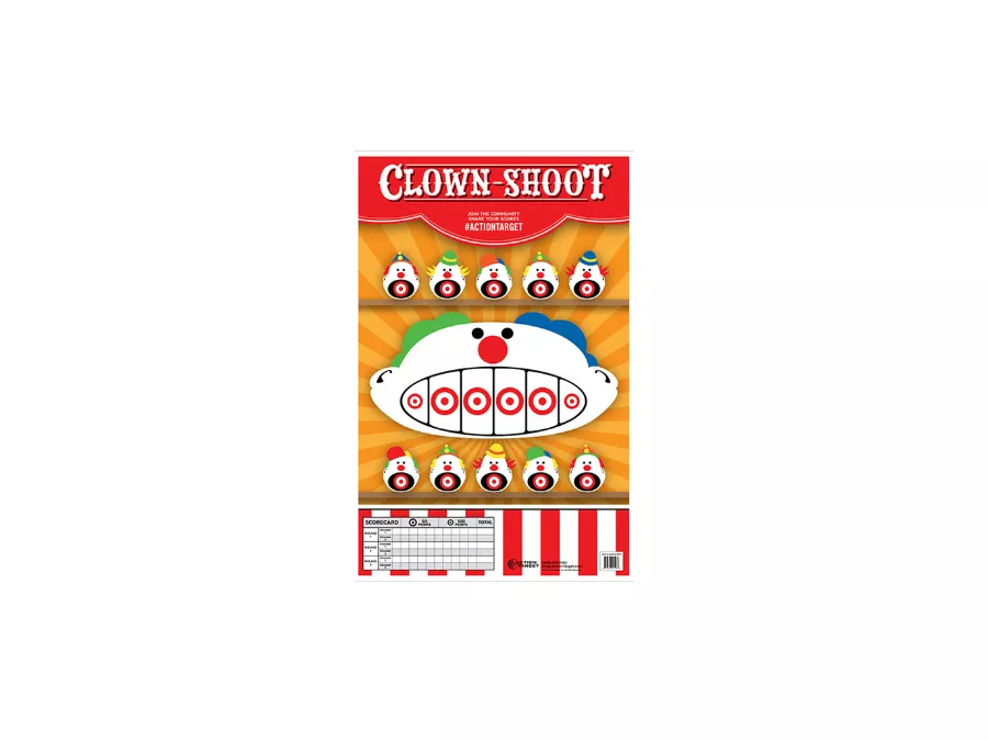 Action Target Clown-Shoot Paper Target, 100