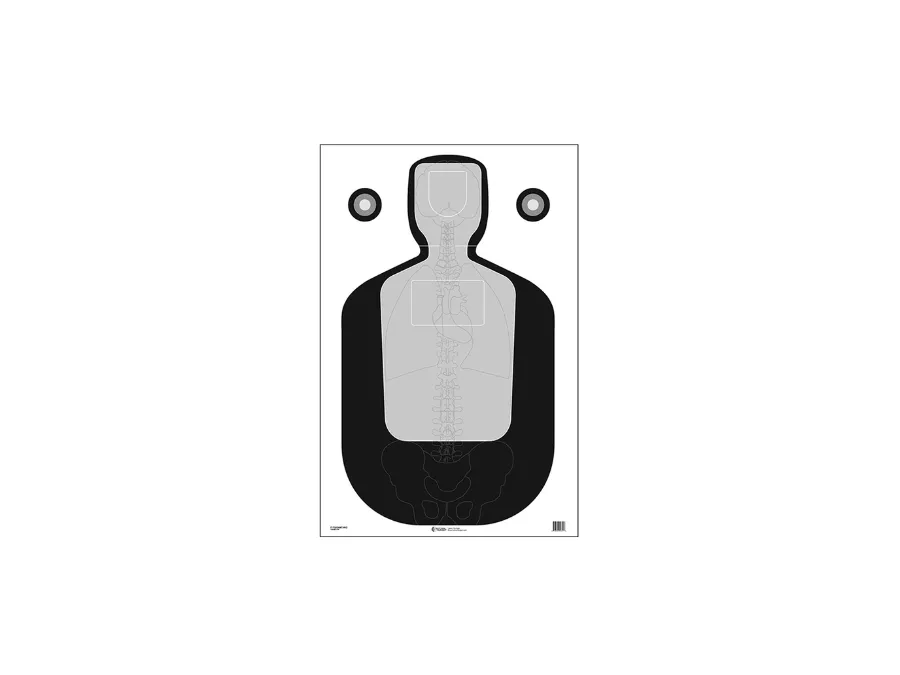 Action Target TQ19 Qualification Silhouette/Vitals Paper Target, 100