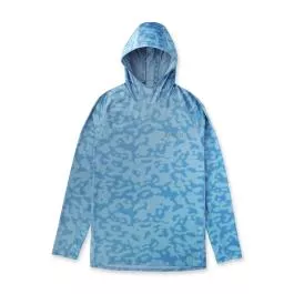 AFTCO Men's Adapt Phase Change Performance Hoodie - Blue Upwell Camo - L