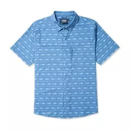 AFTCO Men's Seabreeze Tech SS Shirt - Blue Shadow - M