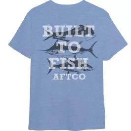AFTCO Men's Trio SS Shirt - Azure Heather - XL