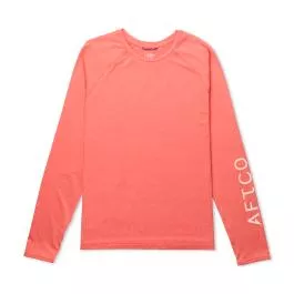 AFTCO Women's Samurai LS Sun Protection Shirt - Soft Coral Heather - S