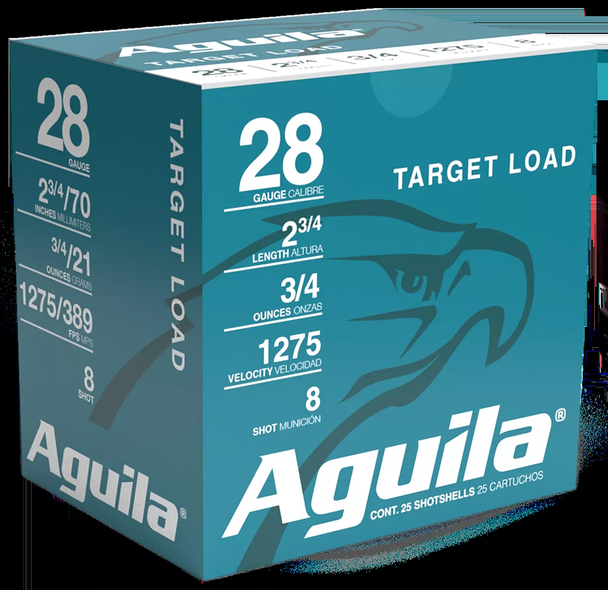 Aguila Target Load Competition Shotshells 28ga 2-3/4" 3/4 oz #8 Lead Shot 25 Shells Per Box