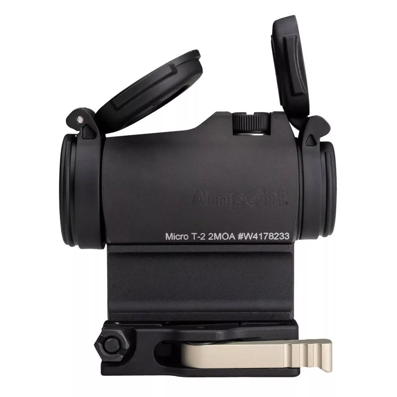 Aimpoint Micro T-2 Red Dot Reflex Sight AR15 Ready 2 MOA 4 Night/8 Day Brightness Settings CR2032 Battery Powered Black Aluminum