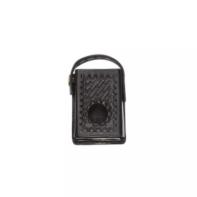 Aker Model 684A Body Alarm Case w/ Strap - Black - Basketweave - Brass Snap