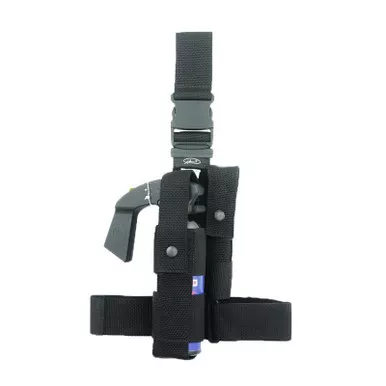 Aker Model 989 A-TAC Nylon MK9 Thigh Holster, Black Ballistic Nylon