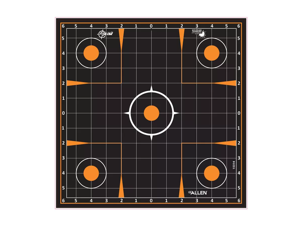 Allen Company EZ Aim Splash Sight-In Grid Target, 12"x12", 5-pack