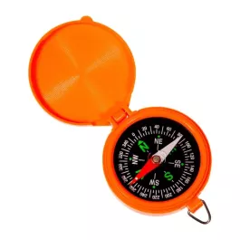 Allen Company Pocket Compass with Lid, Luminous Dial, Orange