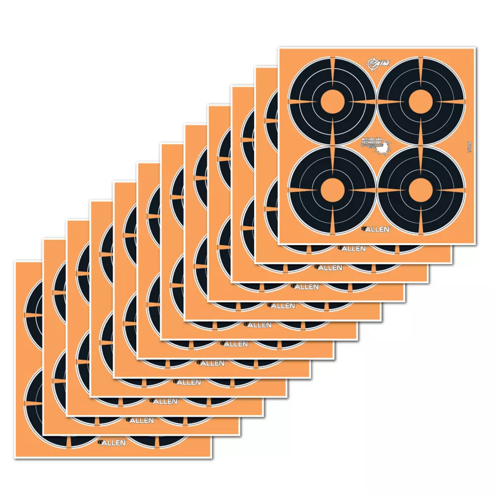 Allen EZ Aim Adhesive Bullseye 3″ Targets 12 Sheets #15326