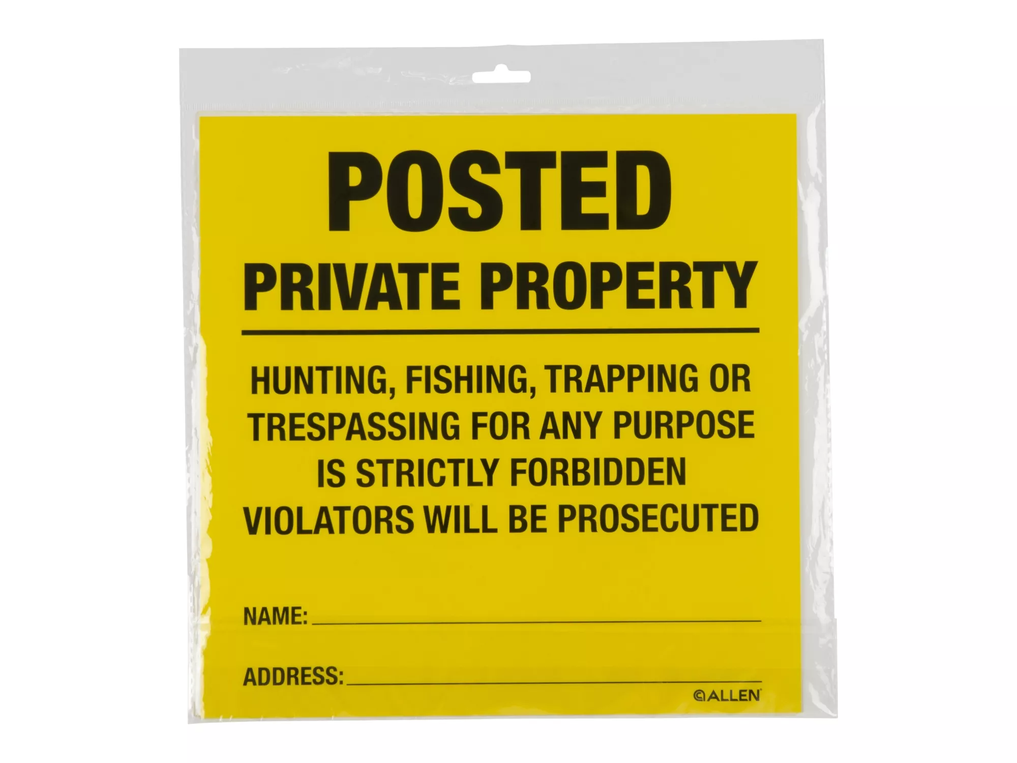 Allen Posted No Trespassing Sign, 12-Pack