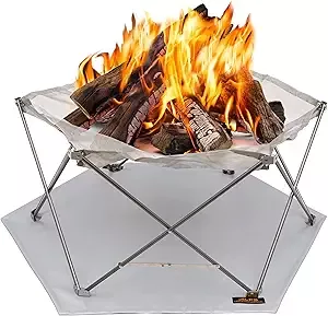 Alps Outdoorz Mountaineering Gaze Fire Pit – Silver/Charcoal #7735345