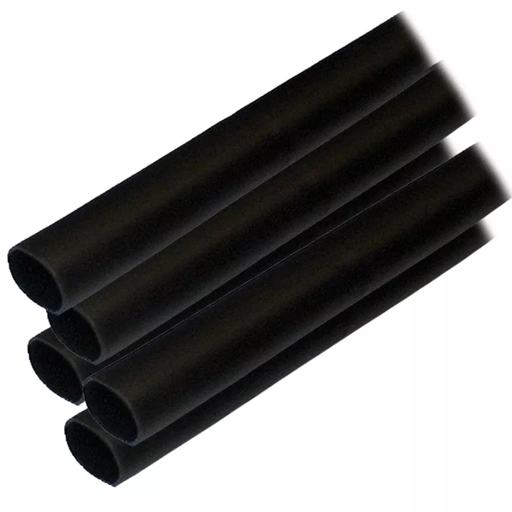 Ancor Adhesive Lined Heat Shrink Tubing (ALT) – 1/2″ x 12″ – 5-Pack – Black