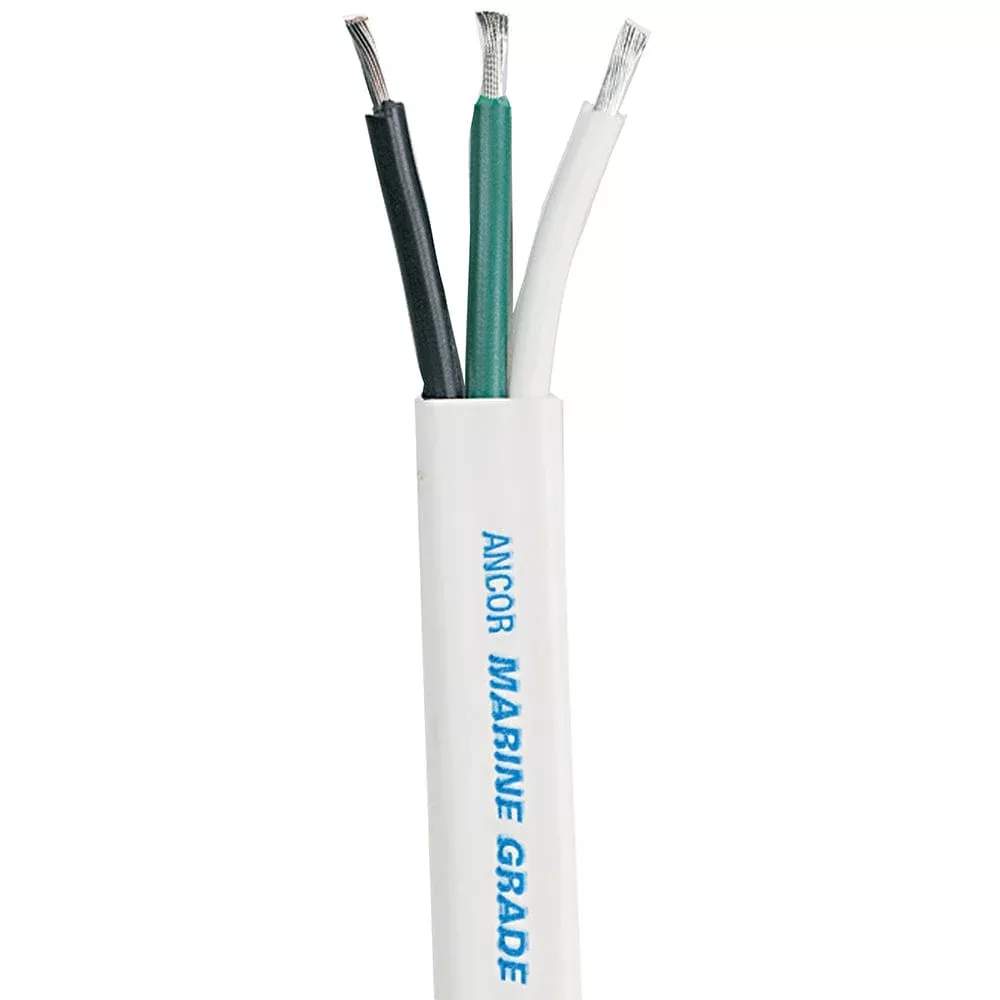 Ancor White Triplex Cable – 14/3 AWG – Flat – 250′