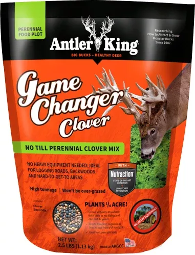 Antler King | Game Changer Clover 2.5 lb Bag | Perennial Food Plot Seed | For 1/4 Acre