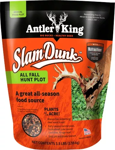 Antler King | Slam Dunk 3.5 lb Bag | Fall Annual Food Plot Seed | For 1/4 Acre