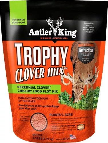 Antler King | Trophy Clover 3.5 lb Bag | Perennial Food Plot Seed | For 1/2 Acre