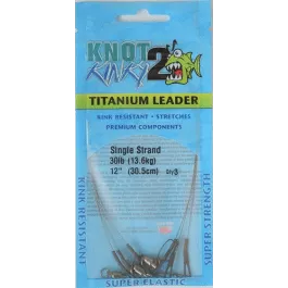 Aquateko Knot 2 Kinky Pre-Made Titanium Leader 3 Pack