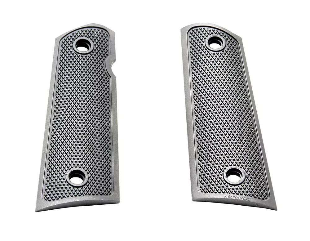 Archangel Grip Panels Made of Aluminum Black Anodized Diamond Checkering
