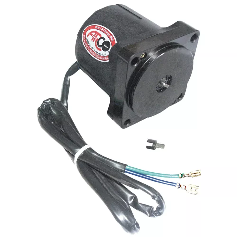 ARCO Marine Replacement Johnson/Evinrude Tilt Trim Motor – 2-Wire, 4 Bolt, Flat Blade Shaft