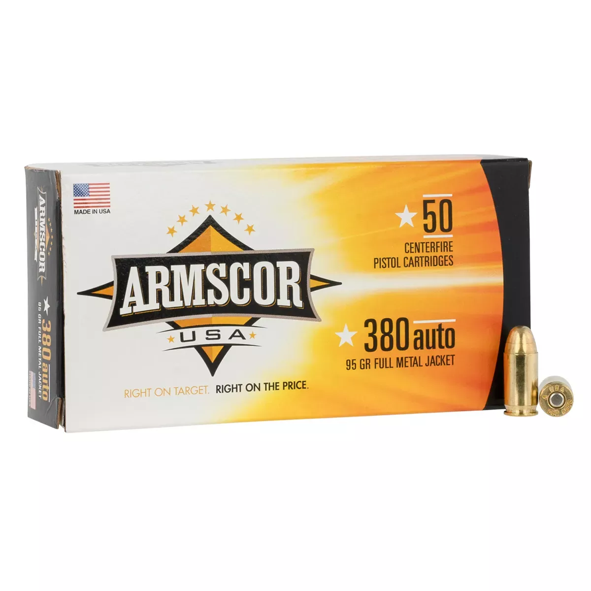 Armscor 380 ACP 95 Gr Full Metal Jacket (FMJ) 50/Box