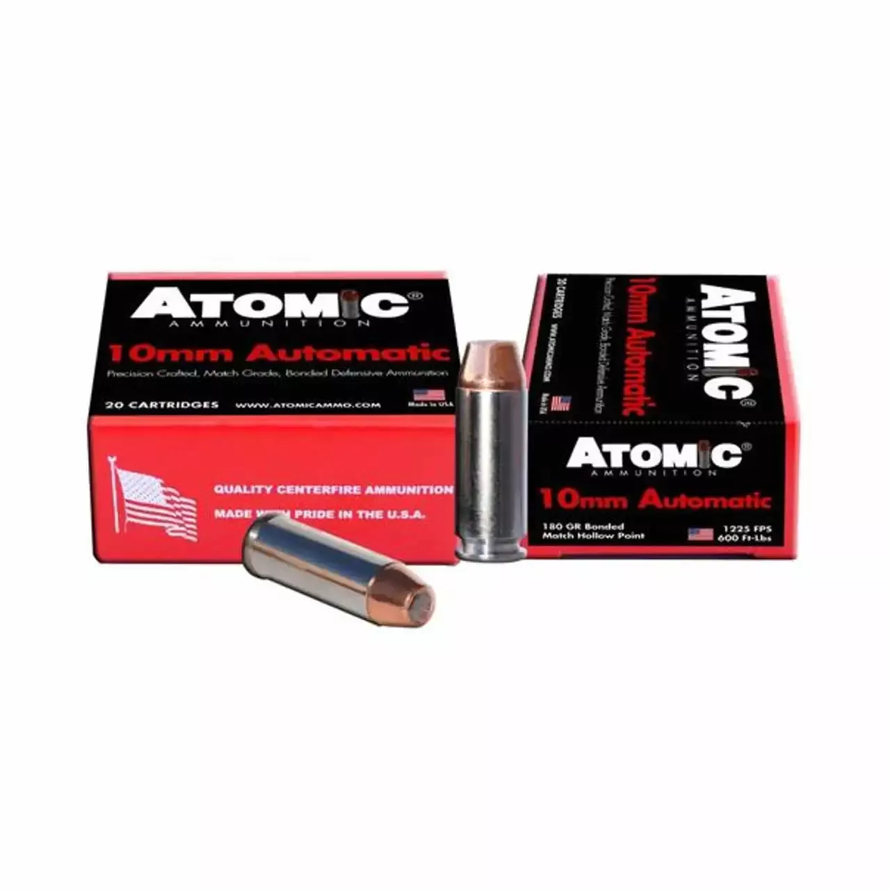 Atomic Pistol 10mm Auto 180 Gr.Bonded Match Hollow Point 20/Box