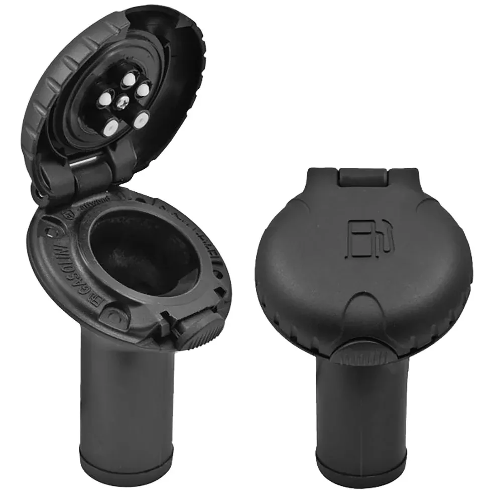 Attwood Deck Fill f/Carbon Canister System – Angled BodyScalloped Black Plastic Cap [99DFCCAB1S]