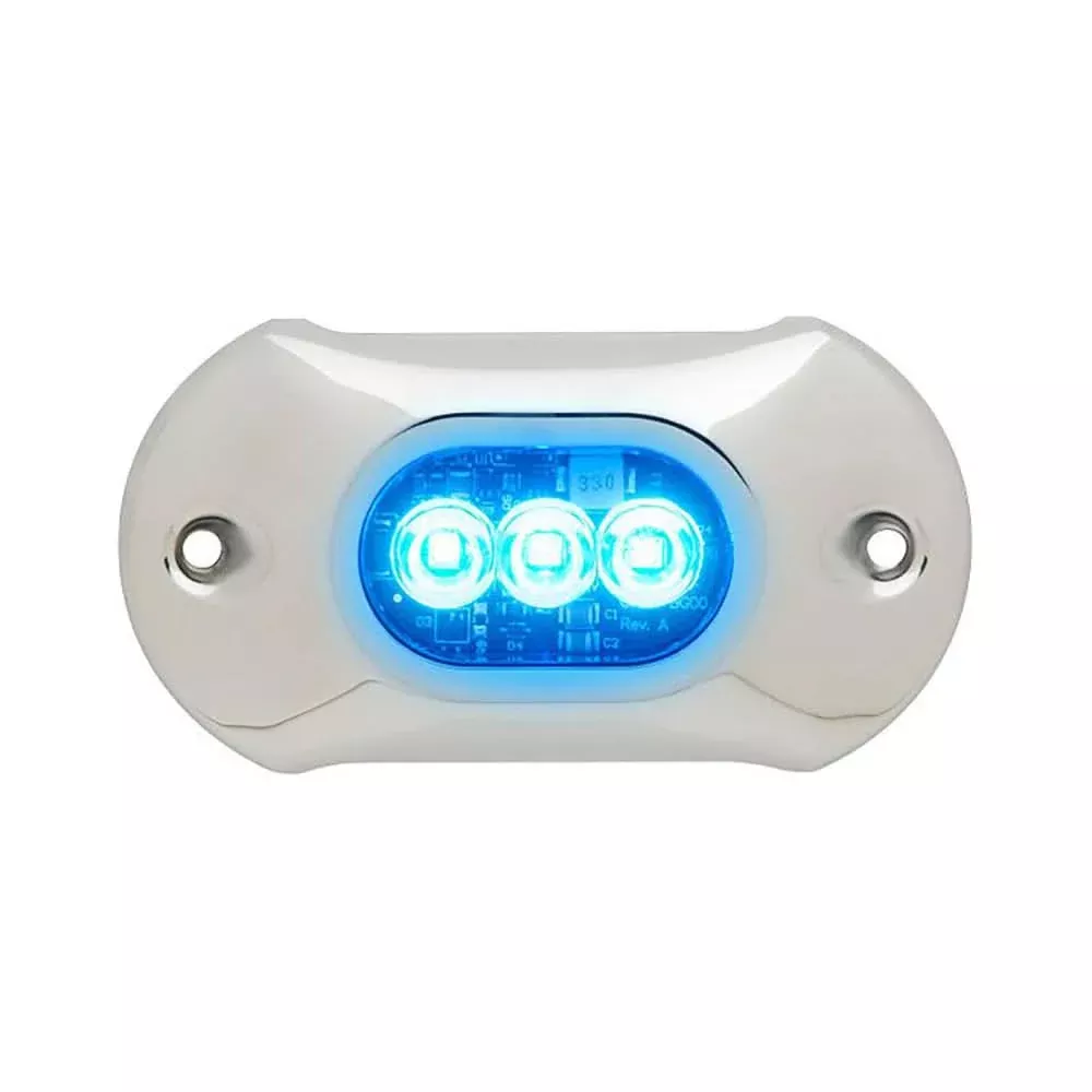 Attwood LightArmor HPX Underwater Light - 3 LED & Blue - 66UW03B-7