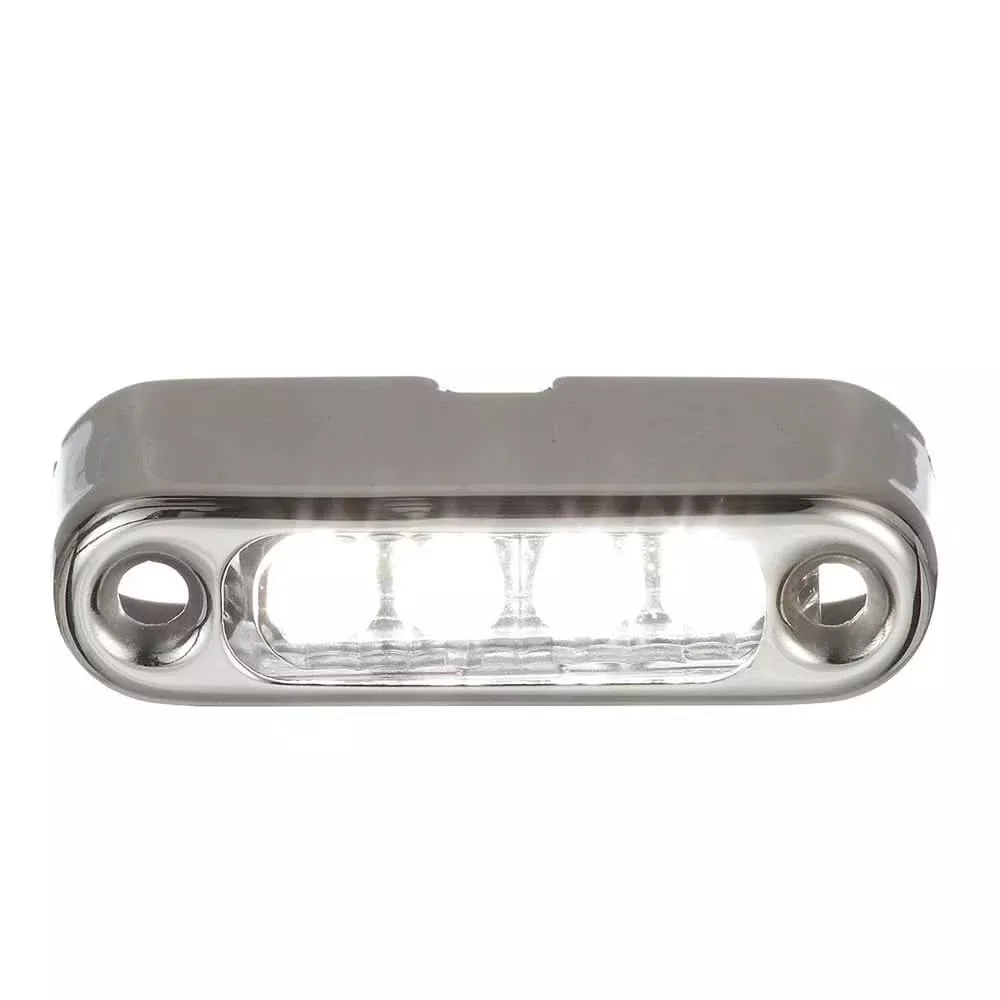 Attwood White LED Micro Light w/Stainless Steel Bezel & Vertical Mount - 6350W7
