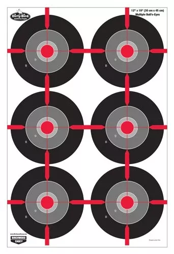 B/c Target Dirty Bird 12"x18" - Multiple Bull's-eye 8 Targets