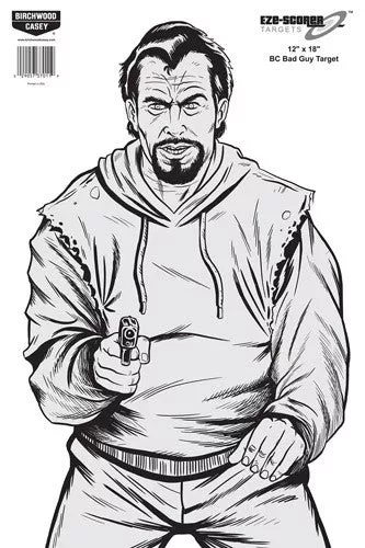 B/c Target Eze-scorer 12″x18″ – Bad Guy Silhouette 10 Targets