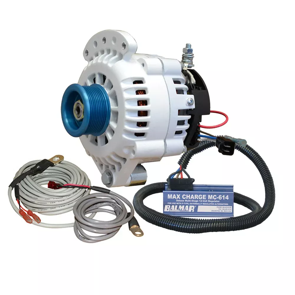Balmar Alternator 100 AMP Kit 12V 1-2″ Single Foot Spindle Mount J10 Pulley RegulatorTemp Sensor [621-VUP-MC-100-J10]
