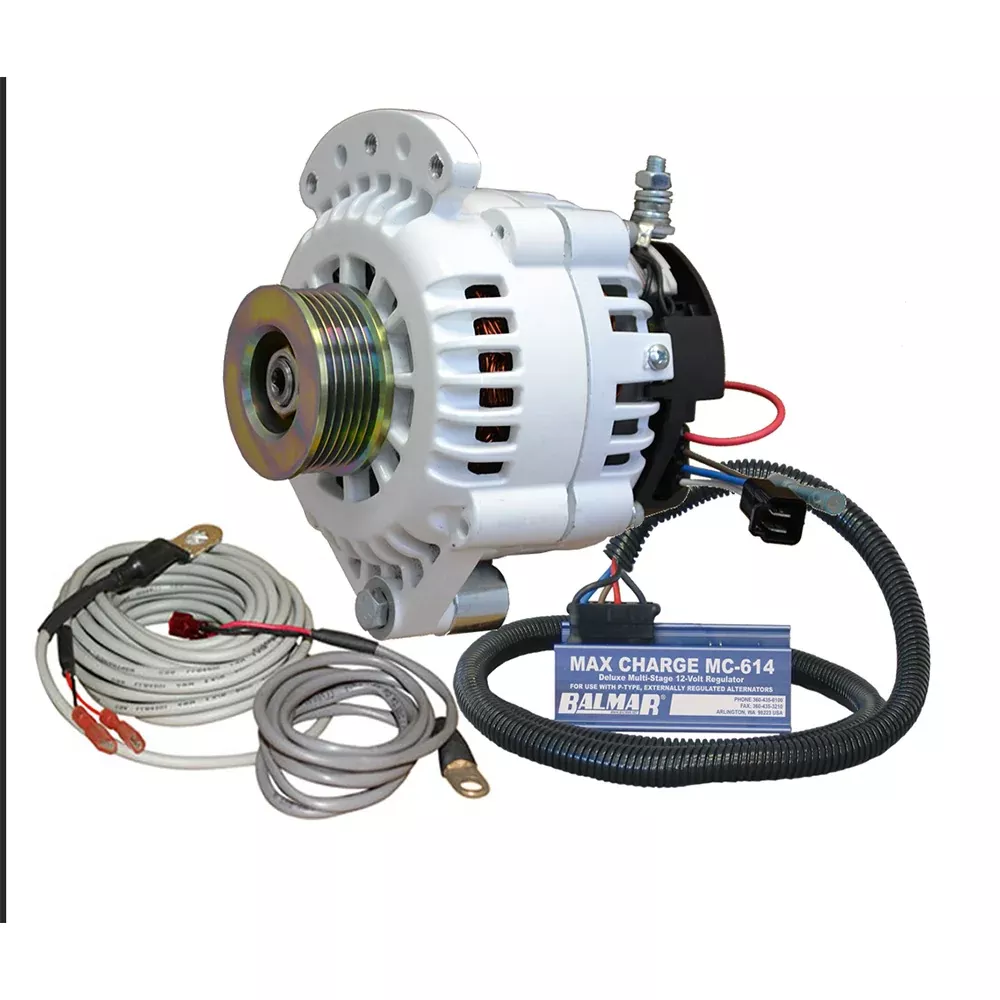 Balmar Alternator 100 AMP Kit 12V 1-2″ Single Foot Spindle Mount K6 Pulley RegulatorTemp Sensor [621-VUP-MC-100-K6]