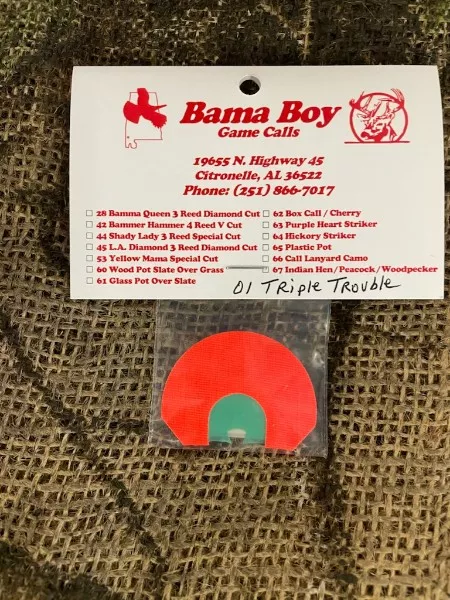 Bama Boy Game Calls #01 Triple Trouble Ghost Cut #BBGC01