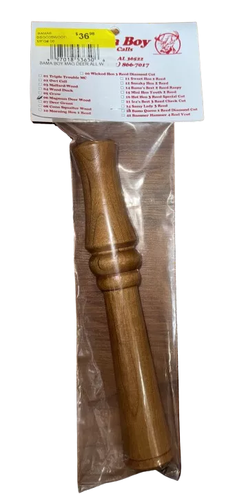 Bama Boy Game Calls #06 Magnum Deer Wood Call #BBGC06WOOD