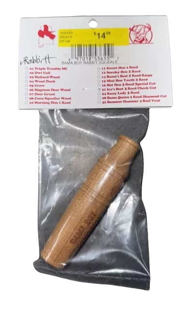 Bama Boy Game Calls Rabbit Squealer Wood Call #BBGCR