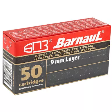 Barnaul HP145 9MM Luger 145GR HP Steel Polycoated Case 50 Rounds