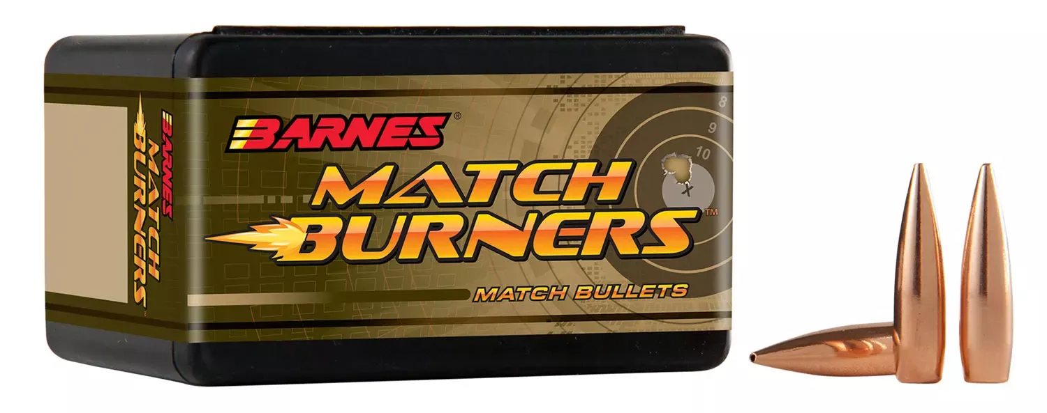 Barnes Bullets Match Burners22 Cal .224 69 gr Match Burners Boat-Tail 100 Per Box