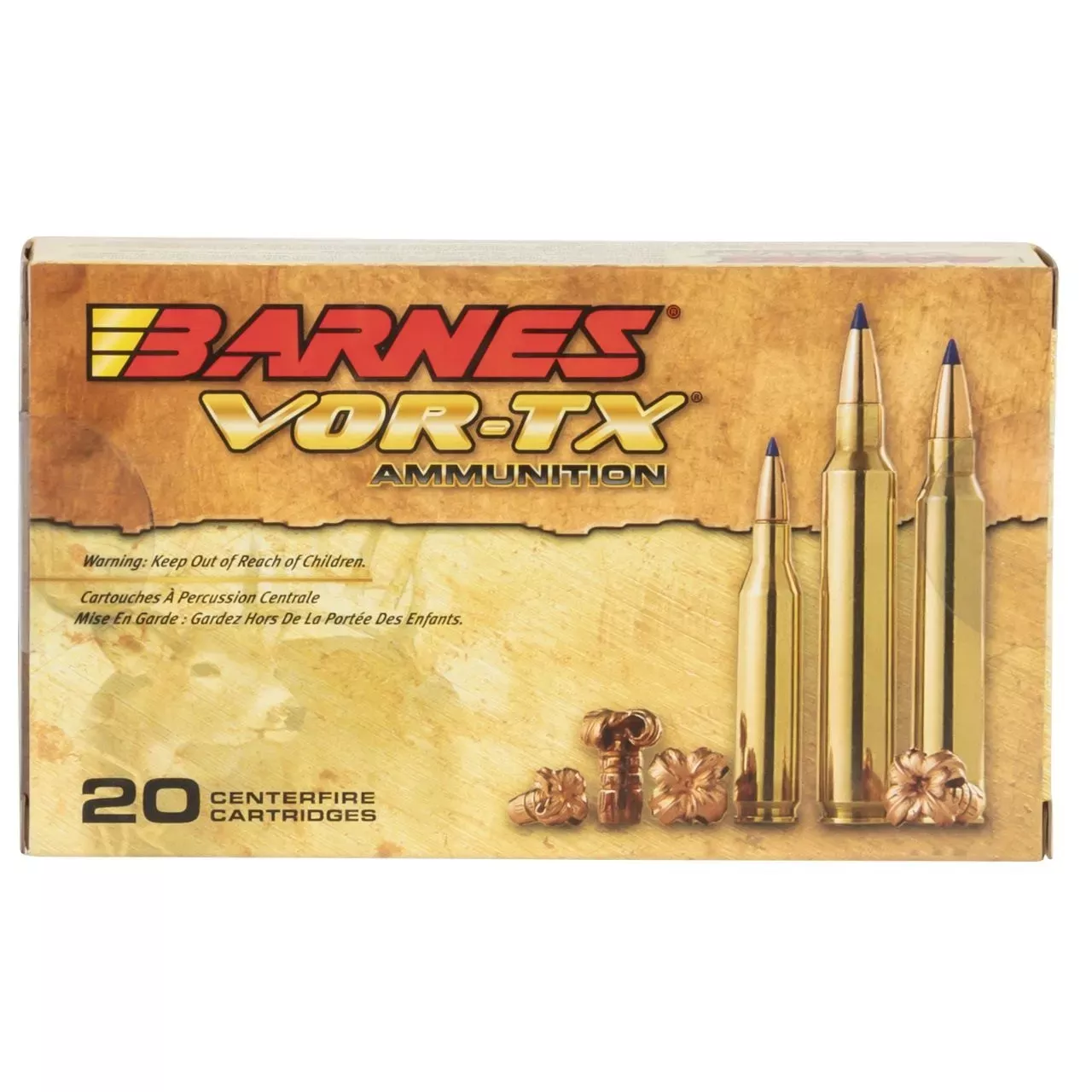 Barnes Bullets VOR-TX 338 Win Mag 210 gr Tipped TSX Boat-Tail Ammo – 20/Box