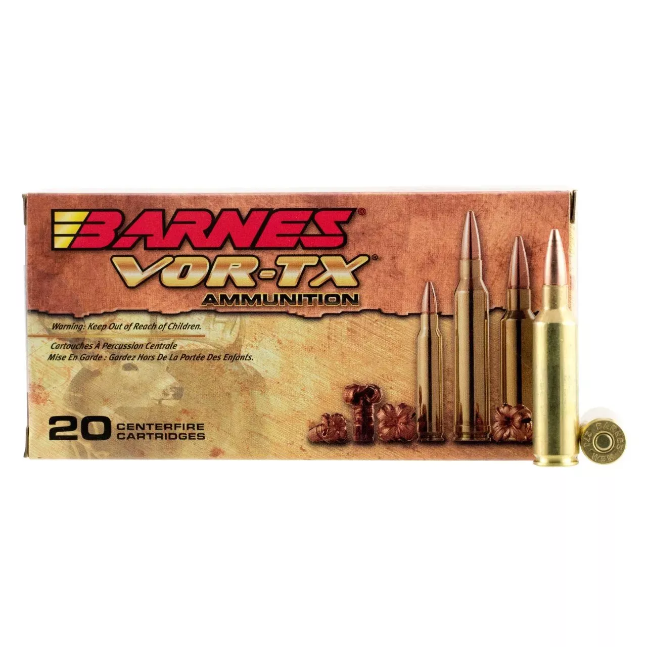 Barnes Bullets VOR-TX 7mm Rem Mag 150 gr Tipped TSX Boat-Tail Ammo – 20/Box