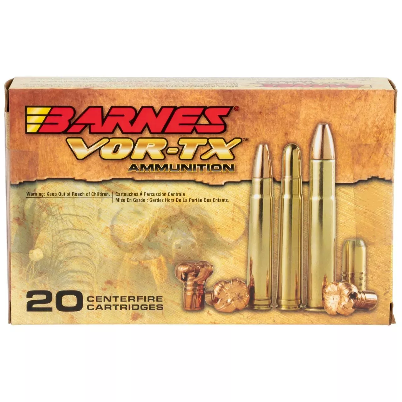 Barnes Bullets VOR-TX Safari 416 Rem Mag 400 gr TSX Flat Base Ammo – 20/Box