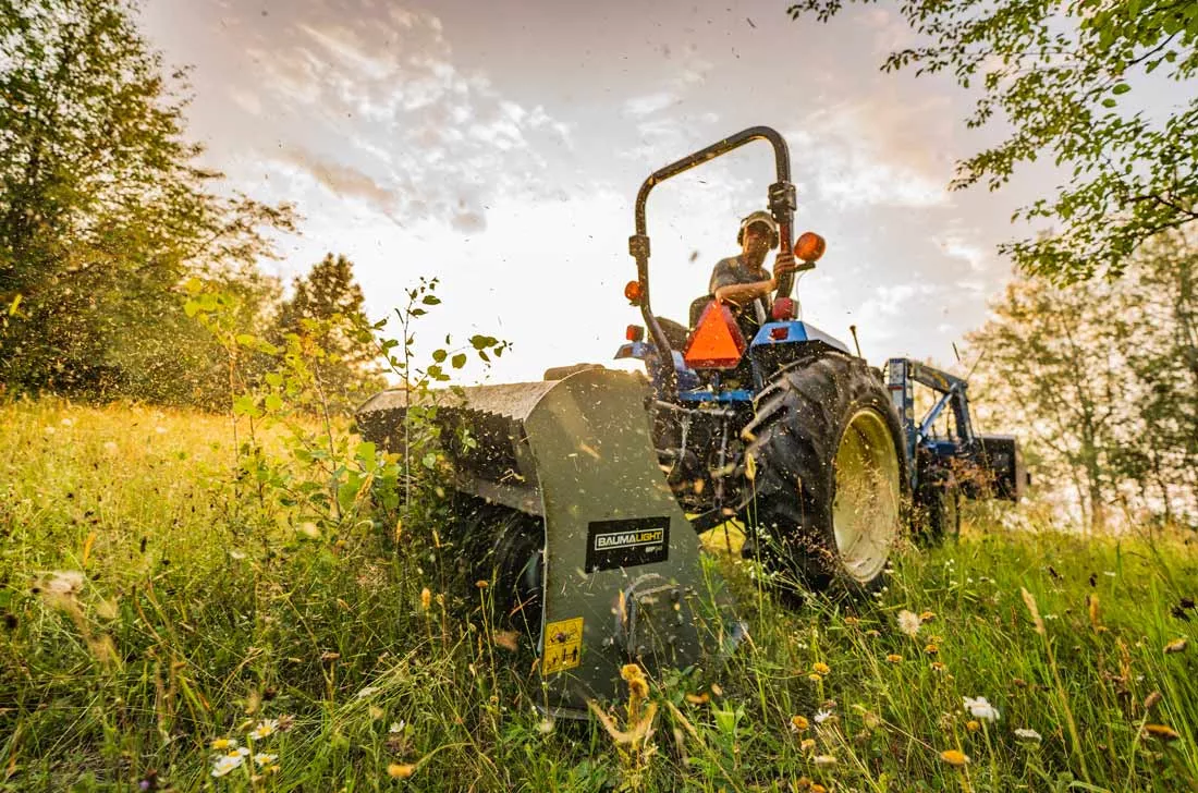 Baumalight 3-PT Brush Mulchers | Model MP348, MP-360 & MP-560 | Rotor Width 48″ & 60″ | Path Width 60″, 72″ & 75″ | 25 To 65 HP | For Tractors