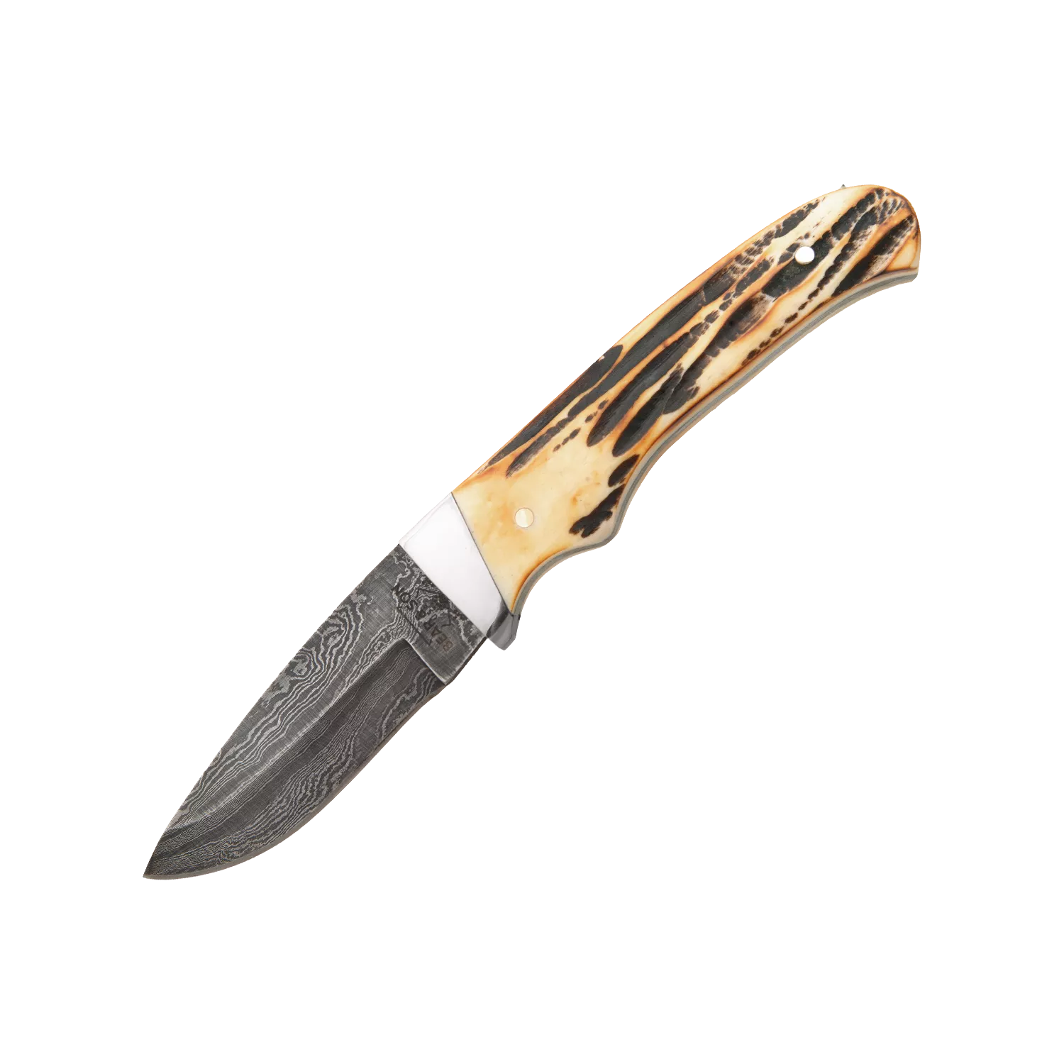 Bear & Son 7″ Genuine India Stag Bone Pro Skinner With Leather Sheath #5458D