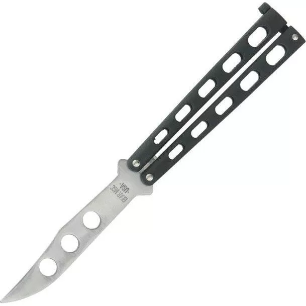Bear & Son Butterfly Trainer Folding Pocket Knife With Slotted Metal Handle #114BTR