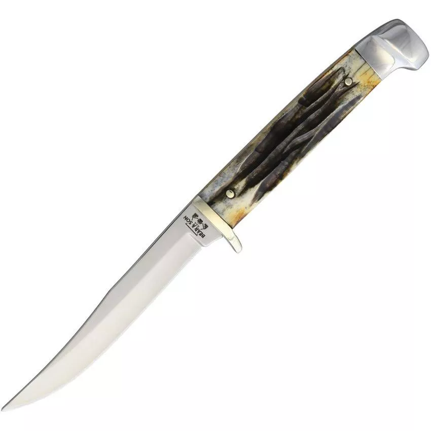 Bear & Son Small Genuine India Stag Bone Hunter Knife #563