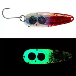 Beaver's Lures Casting Spoon - 3/4 oz. - Bloody Nose Green Glow