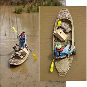 Beavertail | Stealth 2000 Sneakboat With Motor Mount and Additional Seat | Width 44″ | Weight 126 lbs | For Hunters, Anglers & Shallow Water Navigation